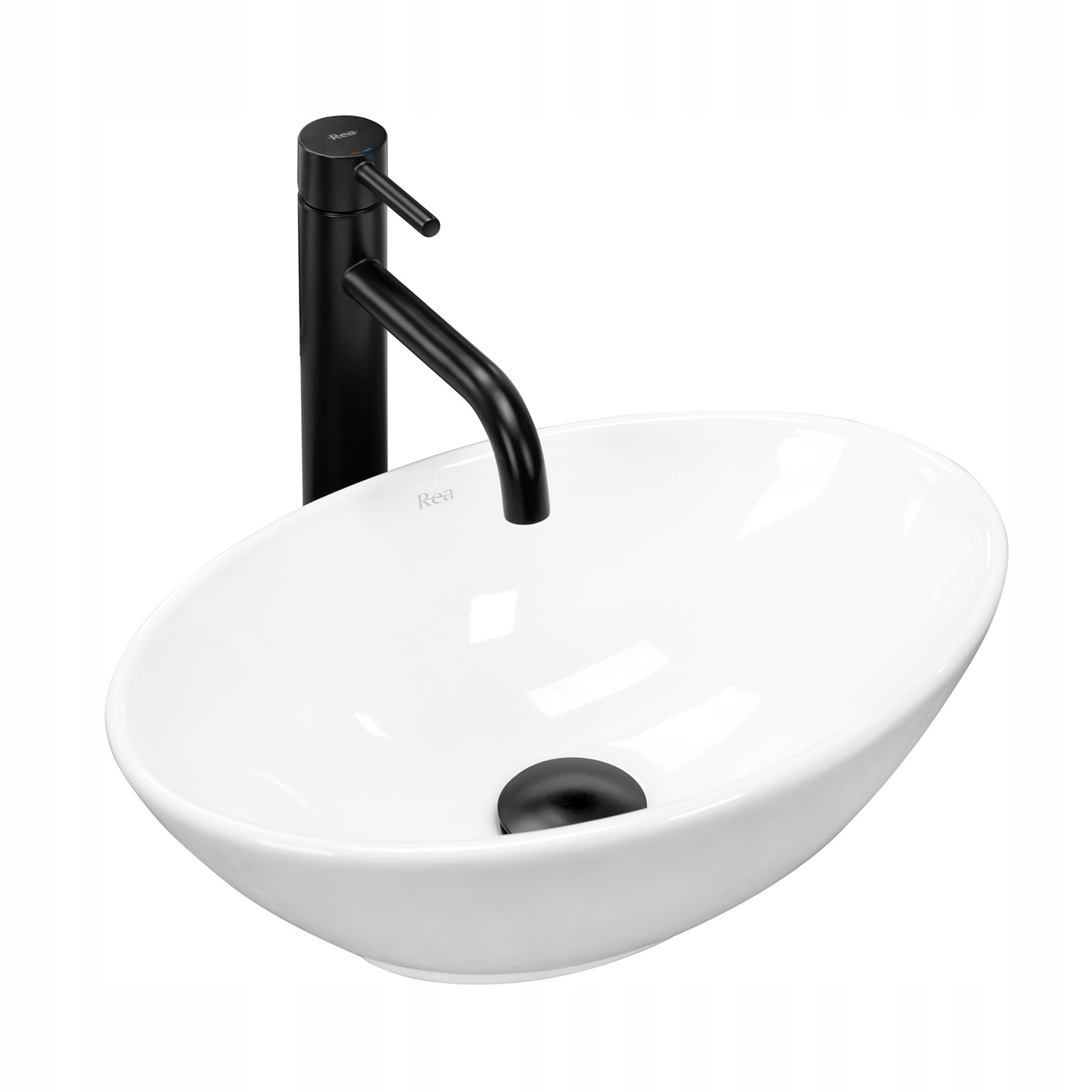 Umyvadlo Na Desku Bílé Oválné Hluboké Malé Rea Pamela Mini White 40 cm