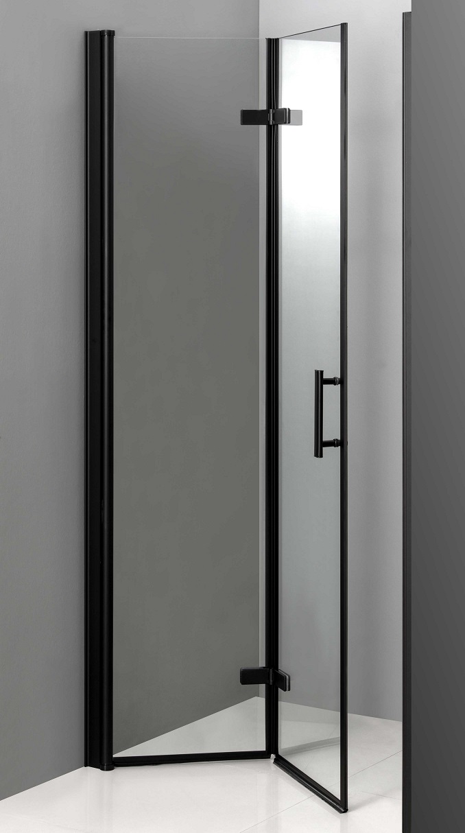 Czarne BLACK Drzwi składane 75 regulacja 74-77cm Szerokość produktu 75 cm