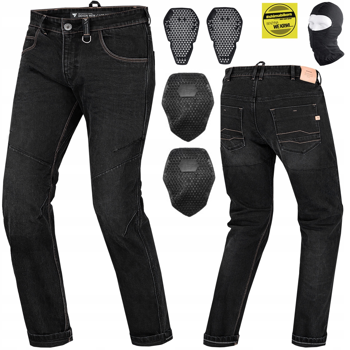 SPODNIE MOTOCYKLOWE | SHIMA DEVON | MĘSKIE JEANSY + OCHRANIACZE + GRATIS