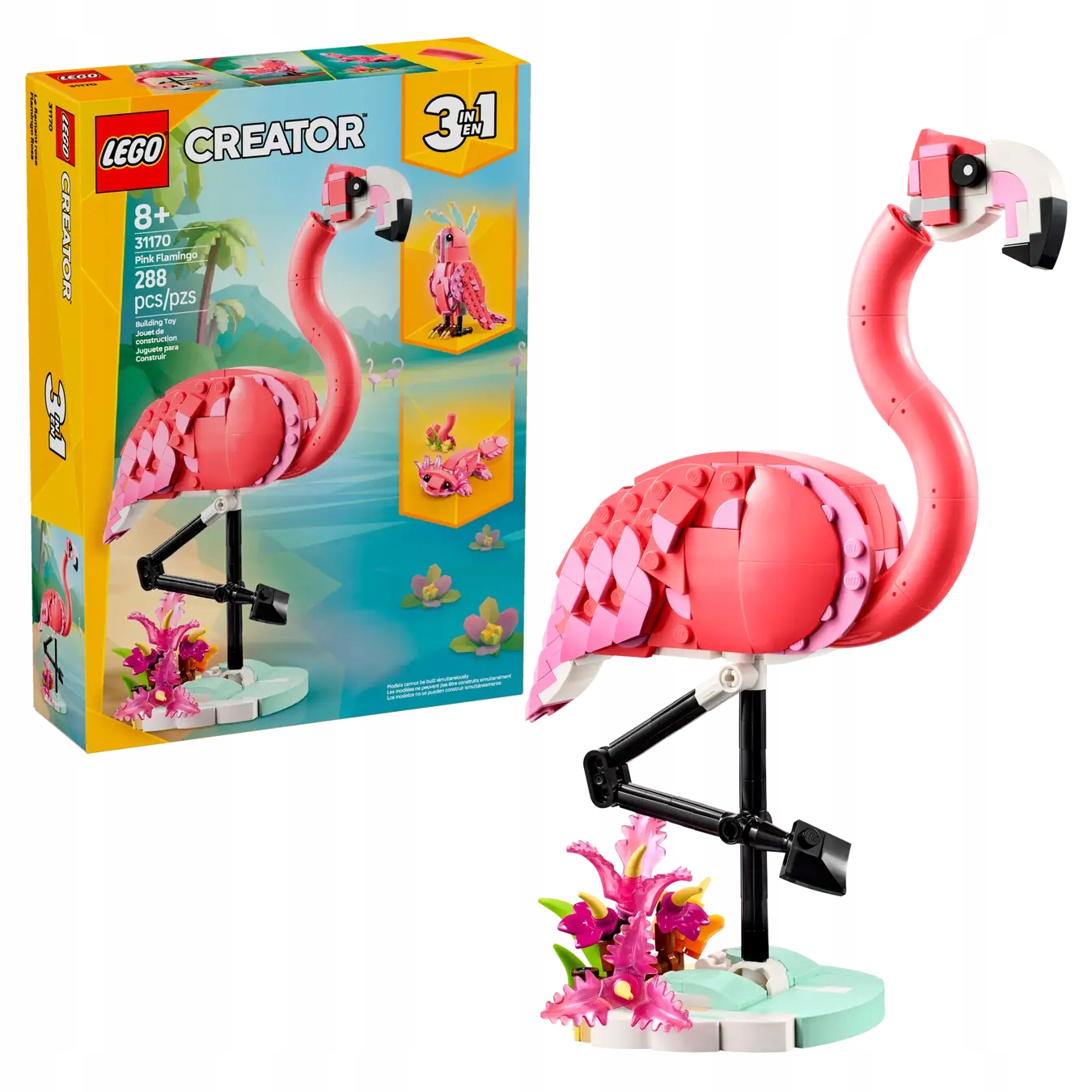 Lego Creator 31170 Divoká Zvířata: Plameňák Sada 3V1 288 Dílků