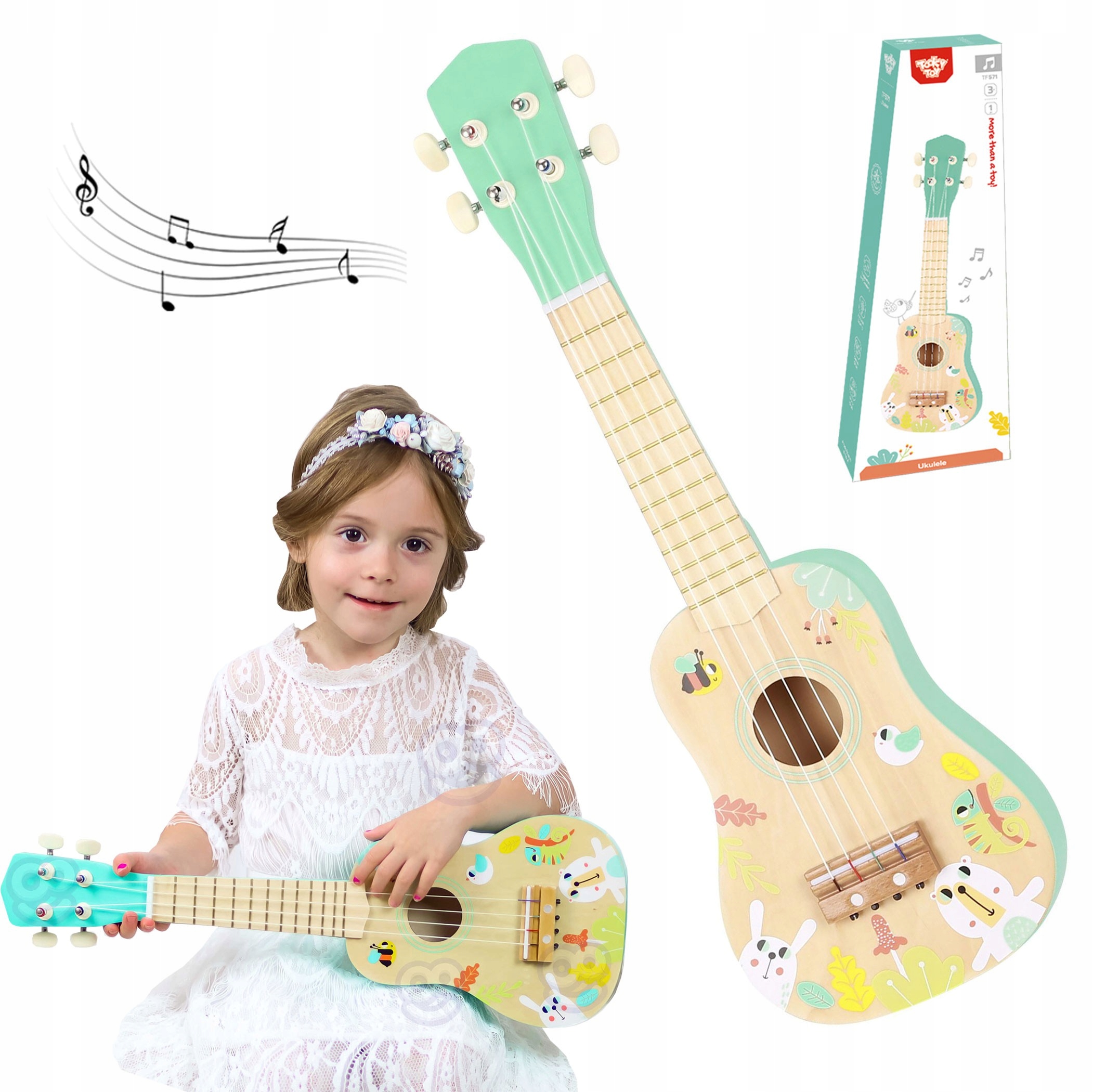 

Tooky Toy Drewniane Ukulele Gitara dla Dzieci 3+
