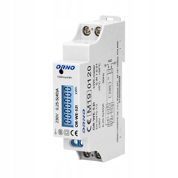 

Licznik Energii Jednofazowy 40A MID OR-WE-521 Orno
