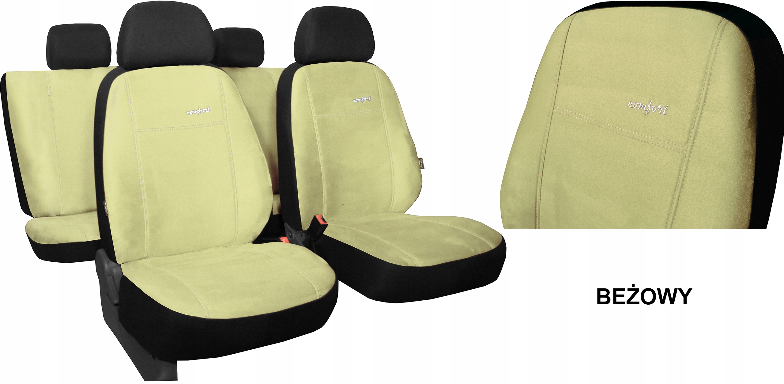 POKROWCE NA SIEDZENIA COMFORT DO OPEL CORSA A Kolor czarny czerwony niebieski szary zielony brązowy beżowy inny