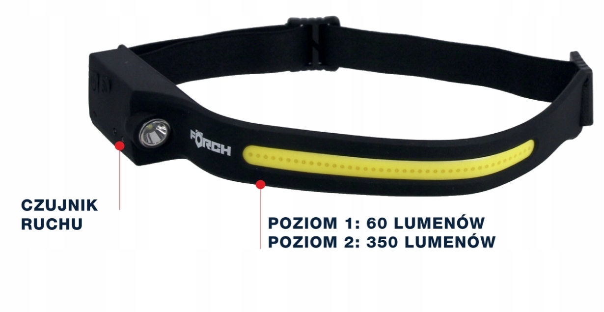 Opaska z lampką Led Forch 3885 350 czarna 350 lm
