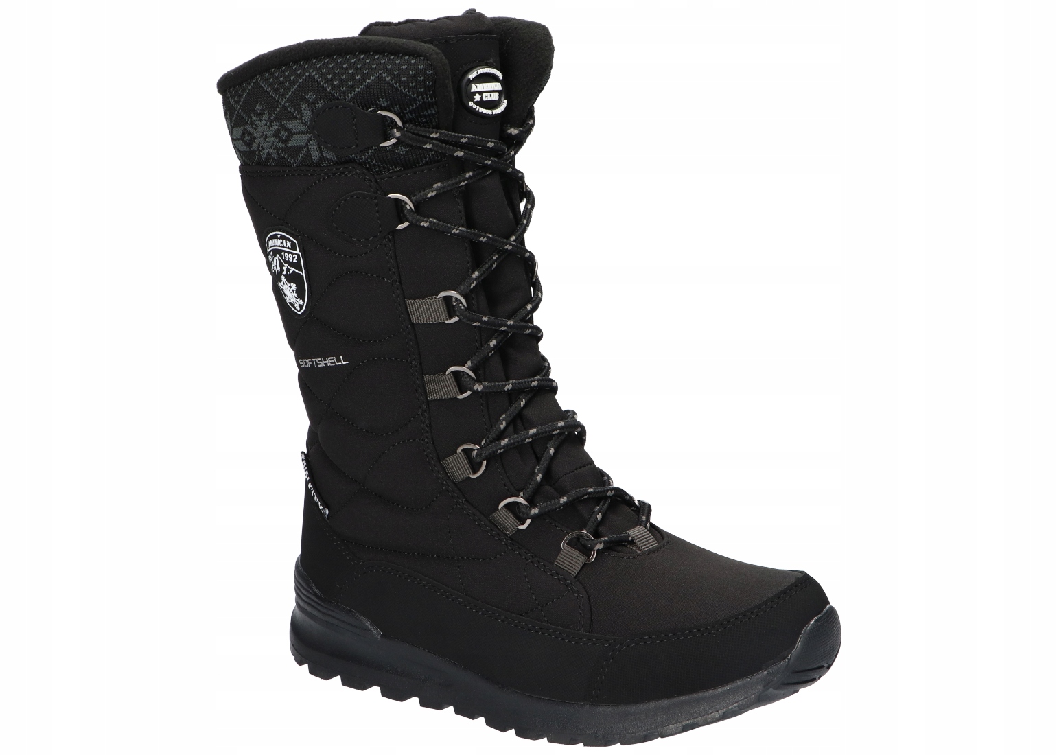 American Club SN81 Zateplené Sněhule Kozačky Zimní Boty Dámské Černé 38