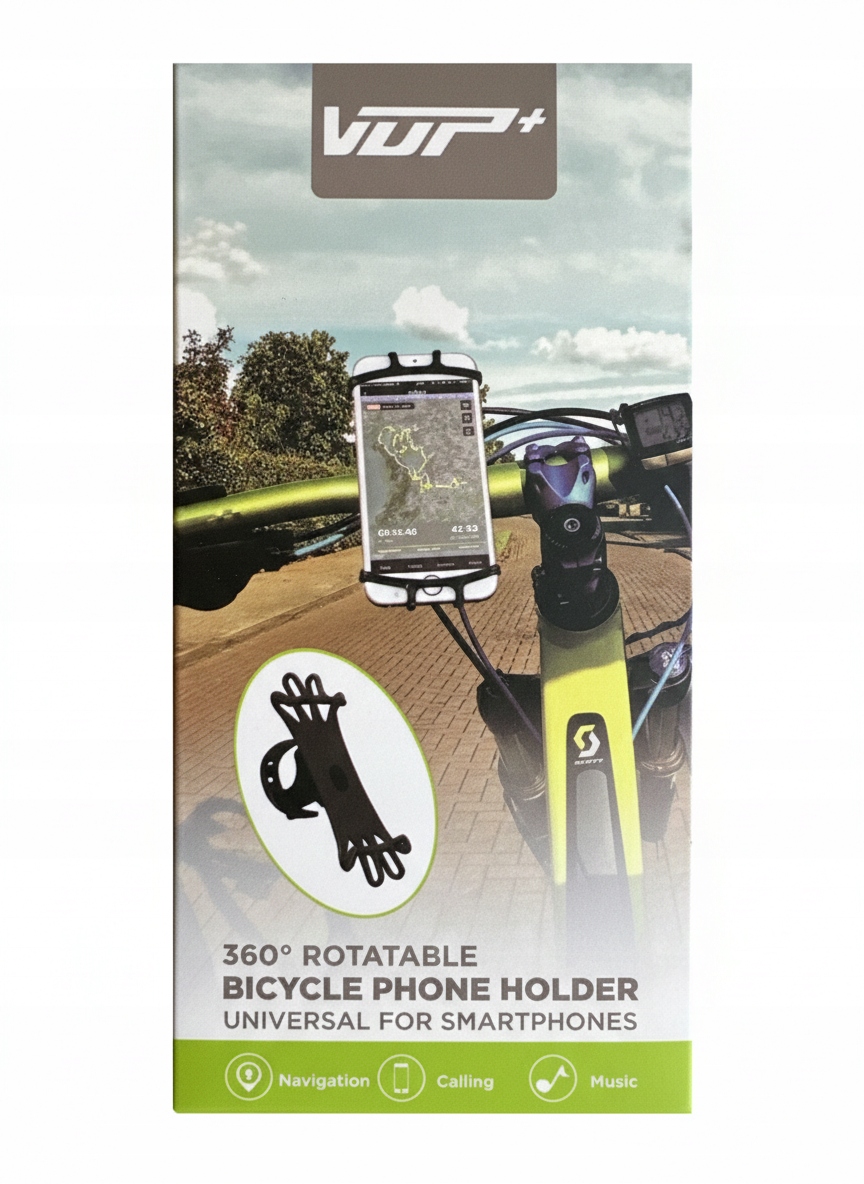 Uchwyt rowerowy na telefon Vup BODE01 Obrotowy 360° Silikonowy, Uniwersalny