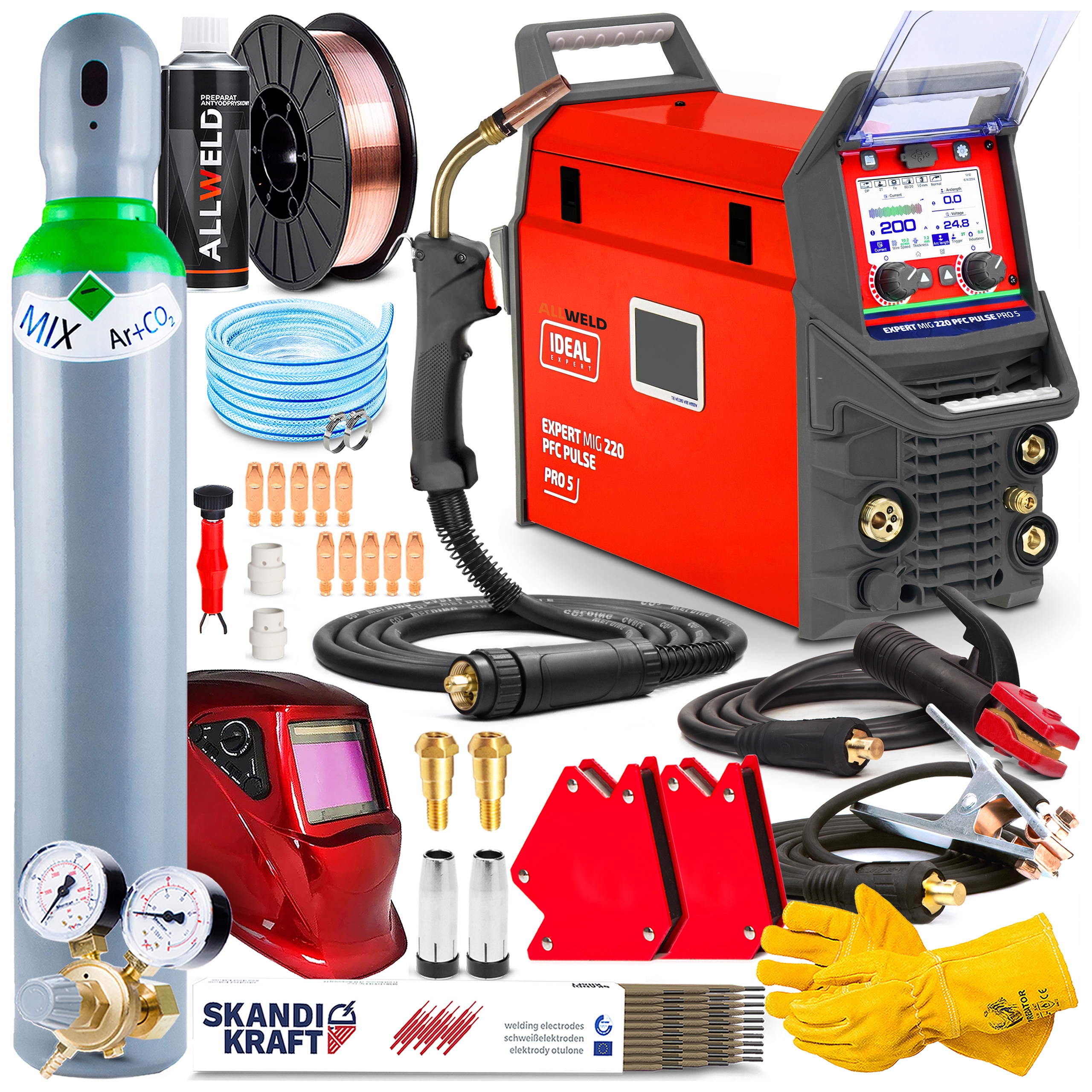 Invertorová Svářečka Ideal Expert Mig 220 Pfc Puls Mma Tig 200A Spot 4R Alu