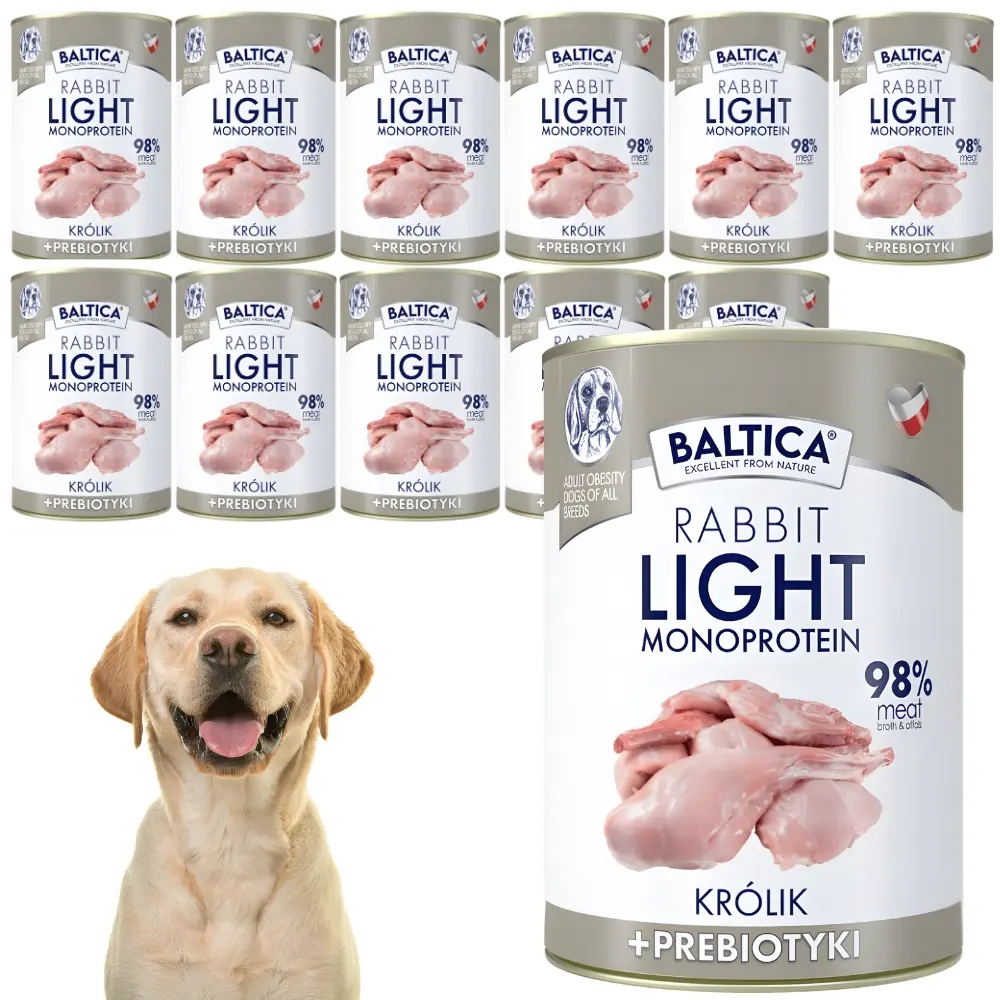Baltica Mono Light Rabbit 12x400g (11+1 gratis) Mokra karma dla psa z
