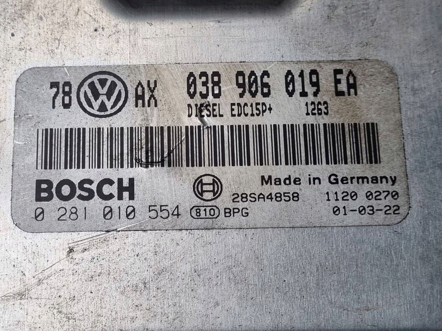 control unit of the engine Volkswagen Passat B5 facelift 2001 038906019EA