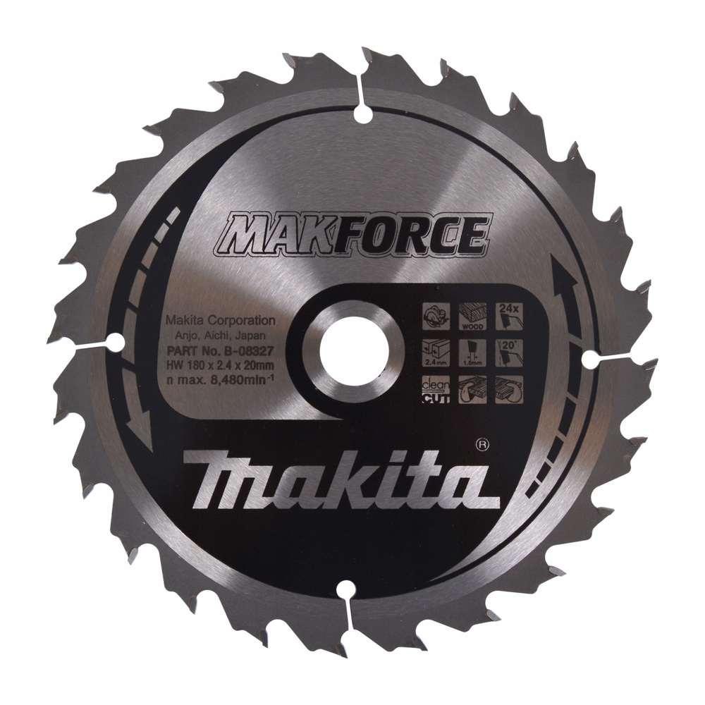 Makita B-08327 Řezací Kotouč Makforce Na Dřevo 180 x 20 mm 24Z x 2,4 mm