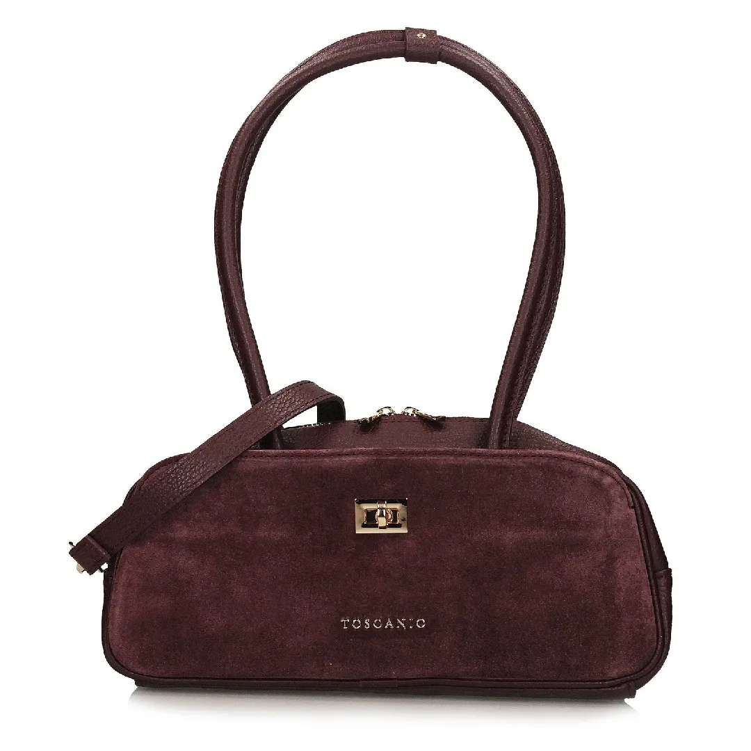 Dámská kožená kabelka Toscanio G153 bordo D54