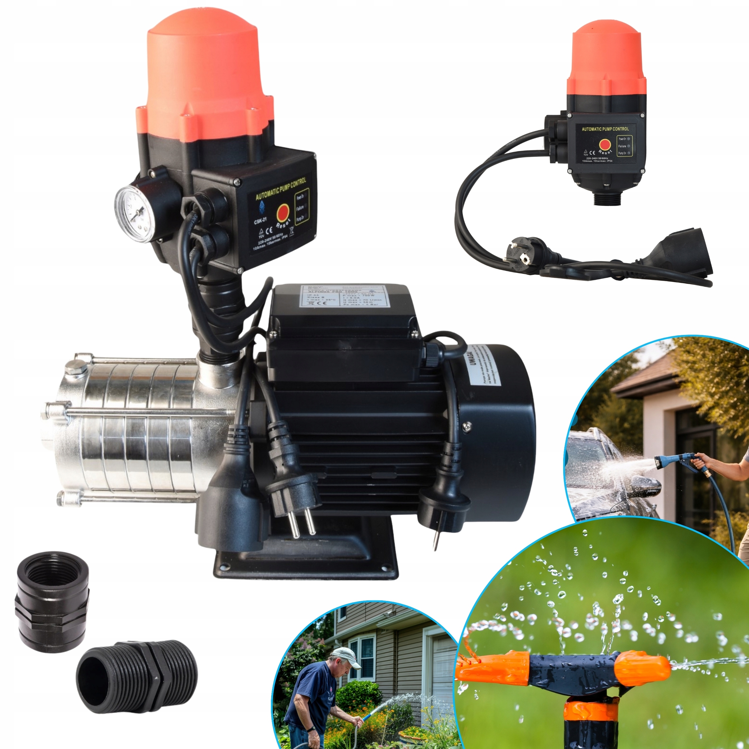 Beznádržová Sada Čerpadla Na Vodu 750 W 70 L/min S Vypínačem Regulace