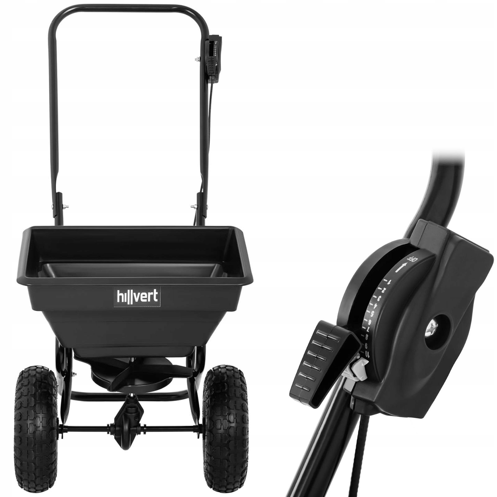 Rozmetávač sejacieho stroja posypovač na hnojivá, trávu, soľ a piesok 14 l