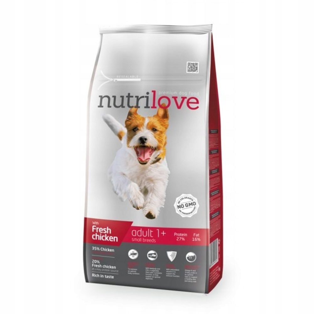 Levně Nutrilove Granule pro psy Adult Small Breeds s čerstvým kuřecím 8kg