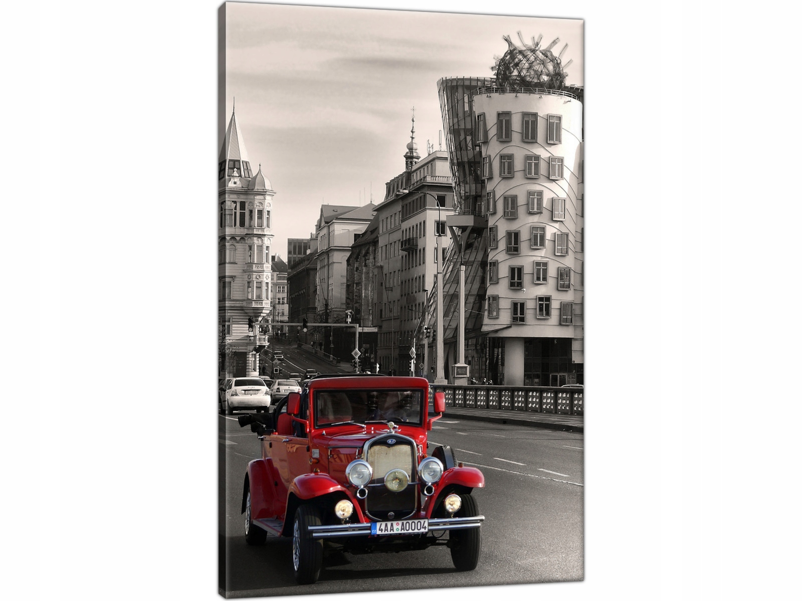 

Praga Czechy Czerwony samochód 40x60 cm Obraz