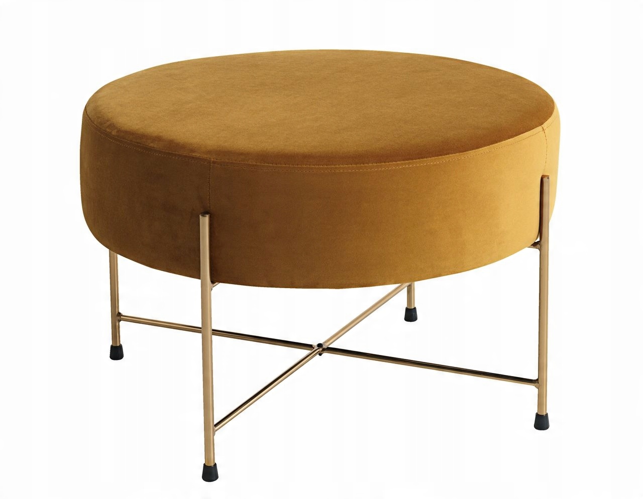 

Pufa okrągła Aksamit stołek Padborg Złoty 62cm Top