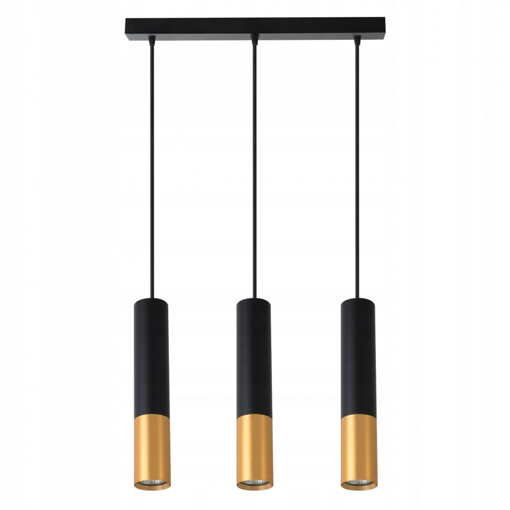 Lustr Černý Zlatý Tuby Led GU10 Závěsná Lampa Na Strop Obývací Pokoj Kuchyně