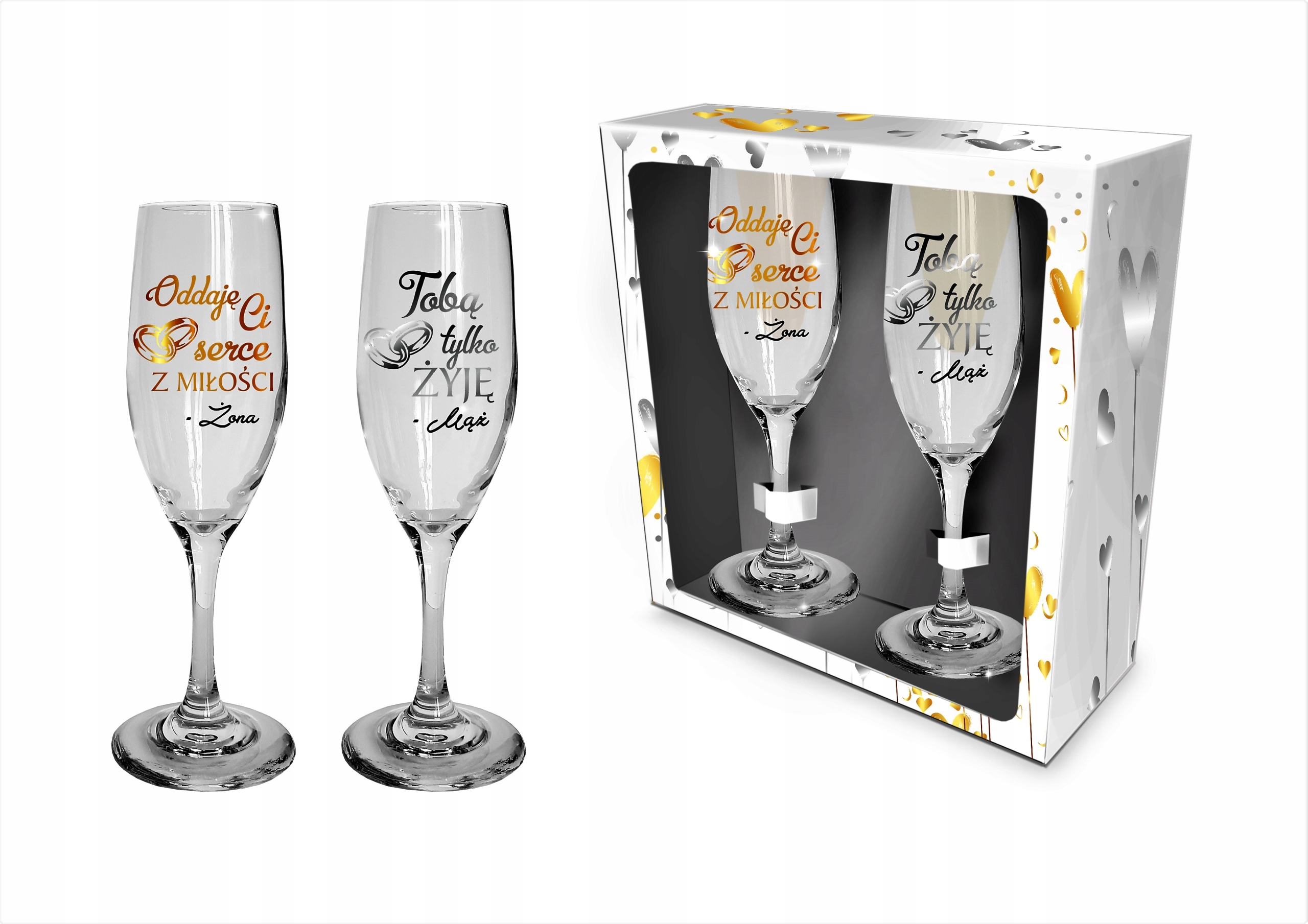 Elegancki Prezent Na Ślub Kieliszki Szampanówki