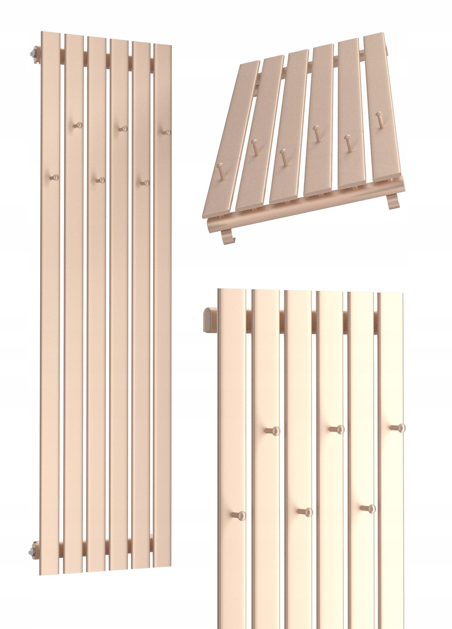Dekorativní radiátor s věšáky Bello Hook 120x45 Zlatý Růžový