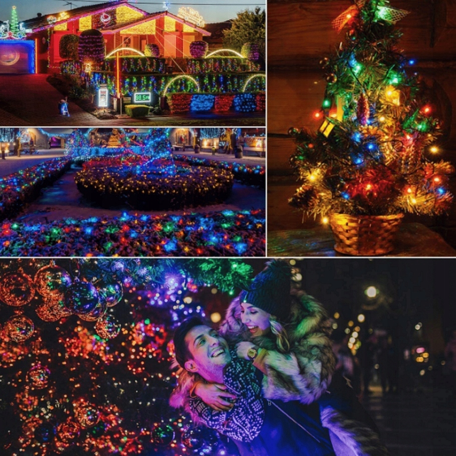 LAMPKI CHOINKOWE 500 LED ZEWNĘTRZNE WEWNĘTRZNE ŚWIATEŁKA STAŁE MULTIKOLOR Zasilanie sieciowe