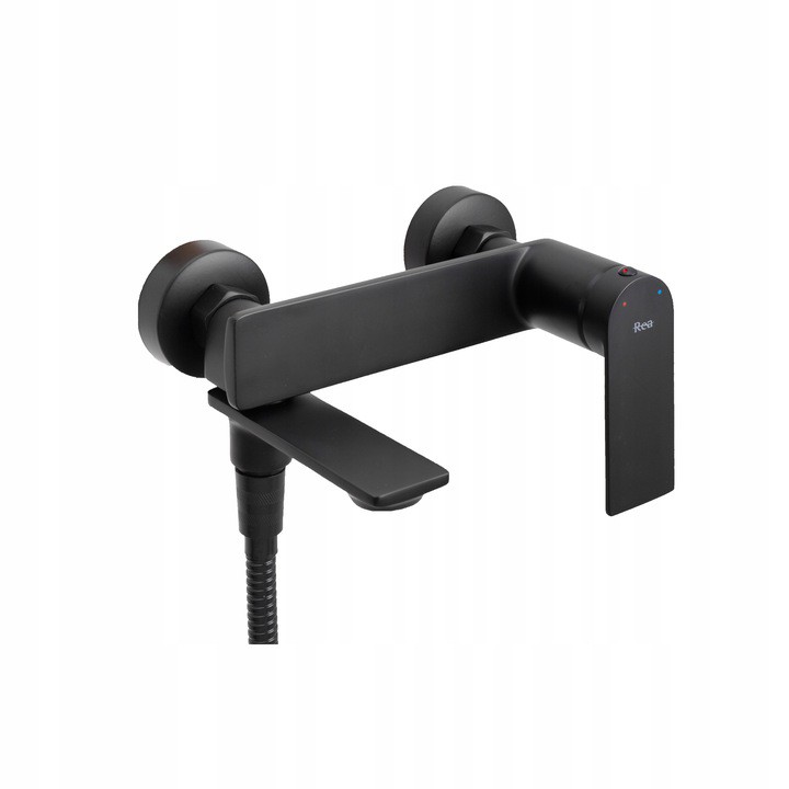 Čierna vaňová batéria so sprchovacím slúchadlom Rea Storm Pohyblivý výtok