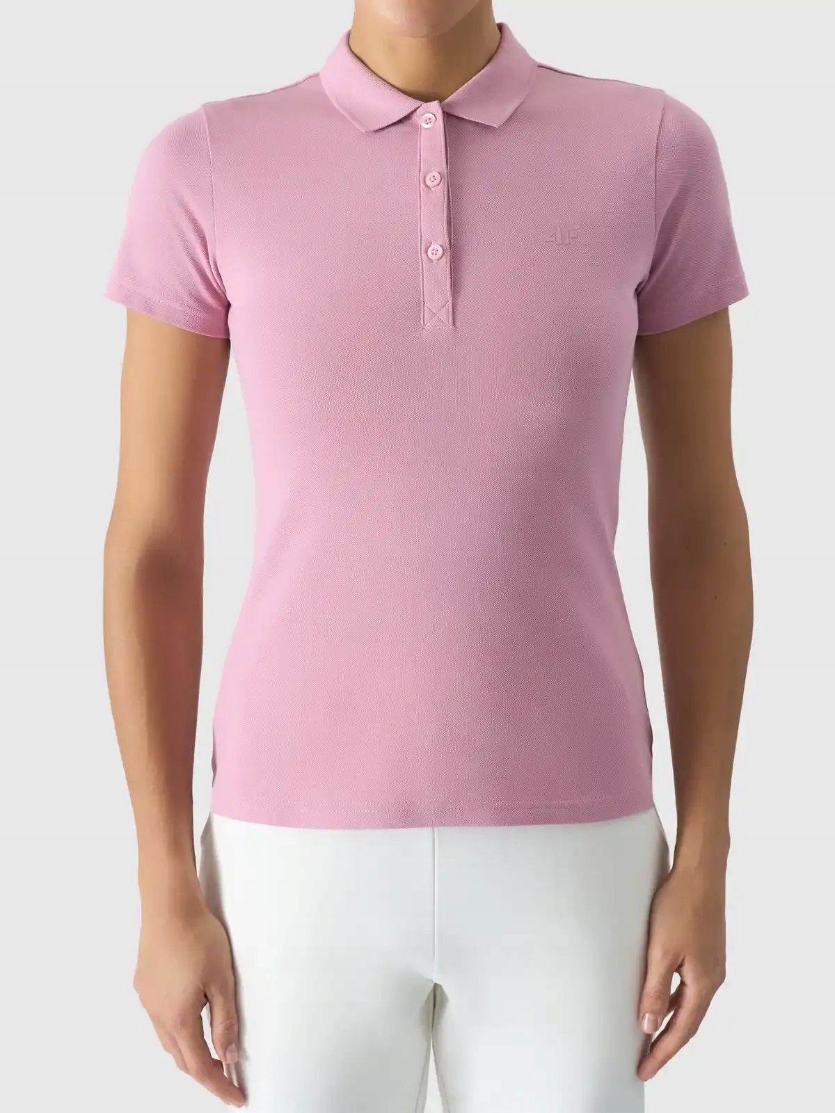 KOSZULKA DAMSKA 4F POLO T-SHIRT POLÓWKA BAWEŁNIANA ODDYCHAJĄCA SS24F132 Wzór dominujący bez wzoru