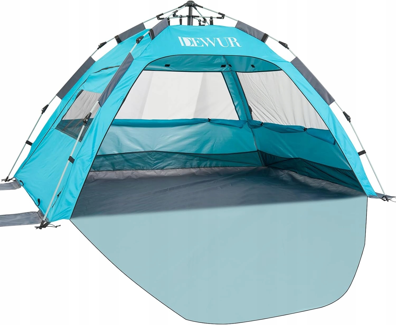 Dewur Namiot plażowy Pop Up 2-4 os Upf 50+ wodoszczelny Niebieski