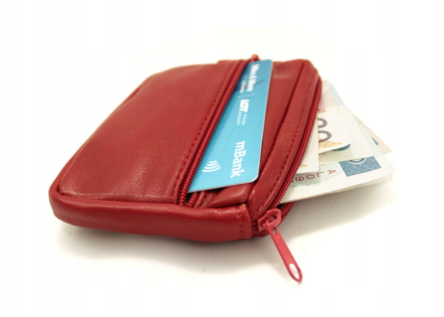 

Mały portfelik portmonetka z etui na klucze, skóra