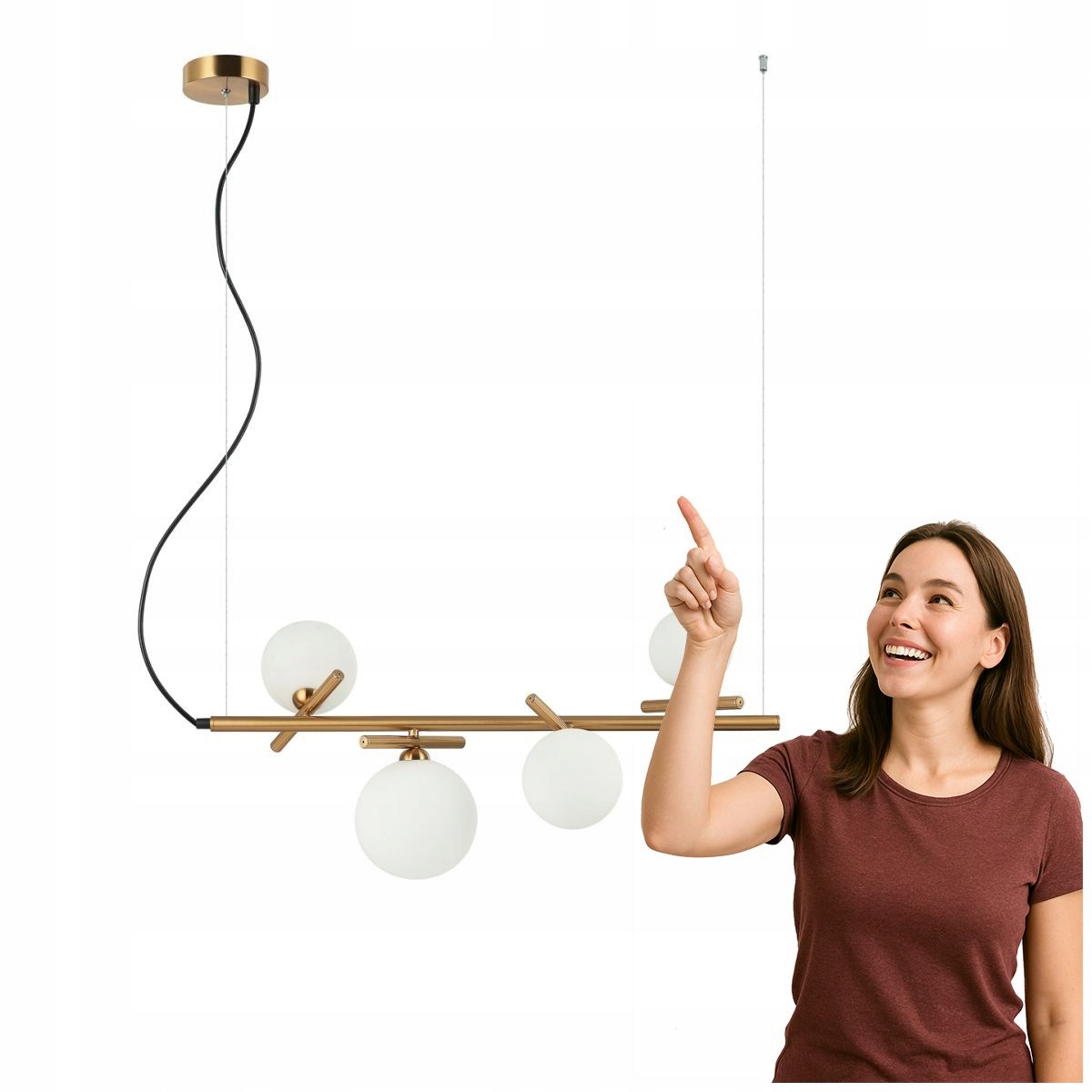 Závěsná lampa 4xG9 Reverso mosazná, moderní Italux