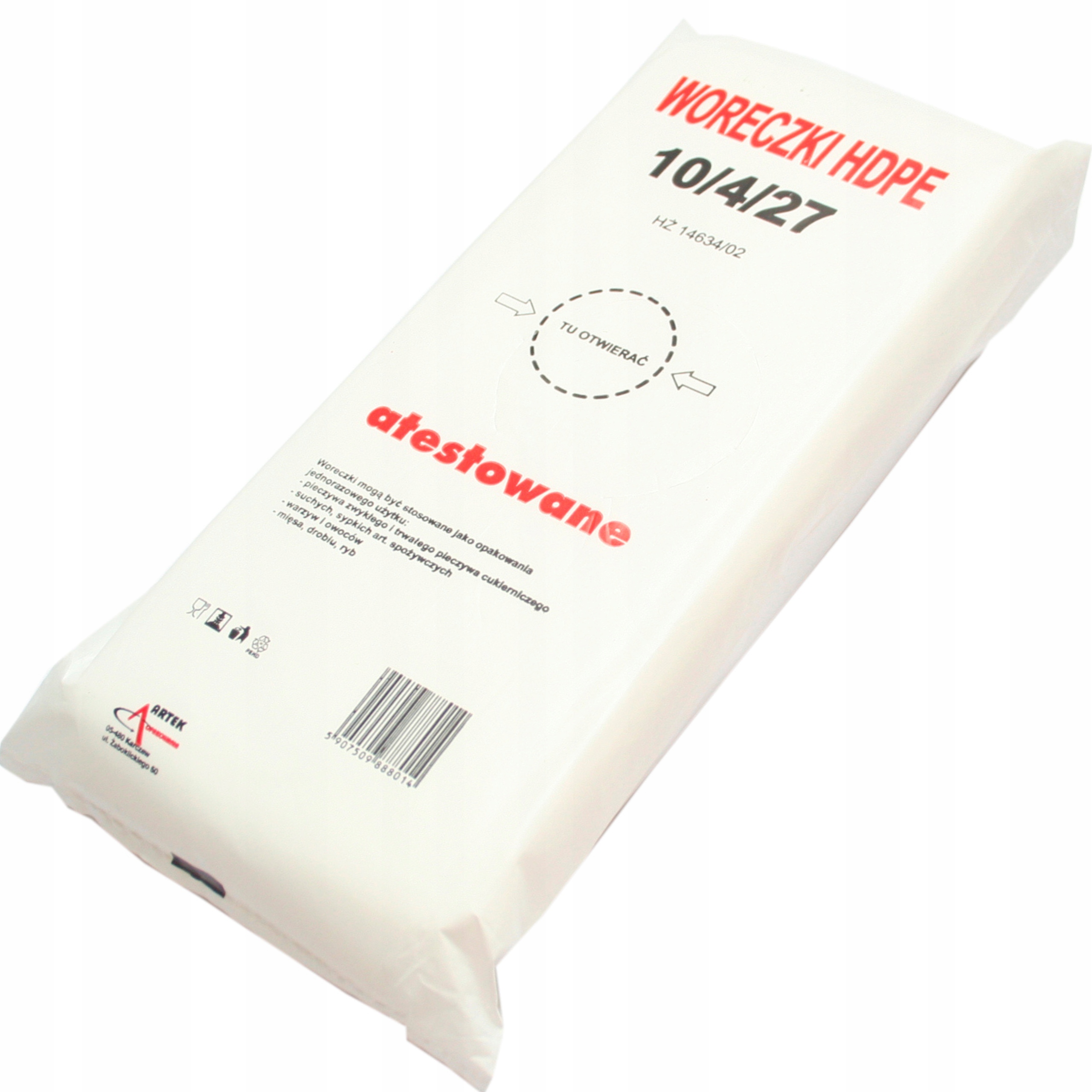 Woreczki torebki foliowe HDPE śniadaniowe 10x27 cm