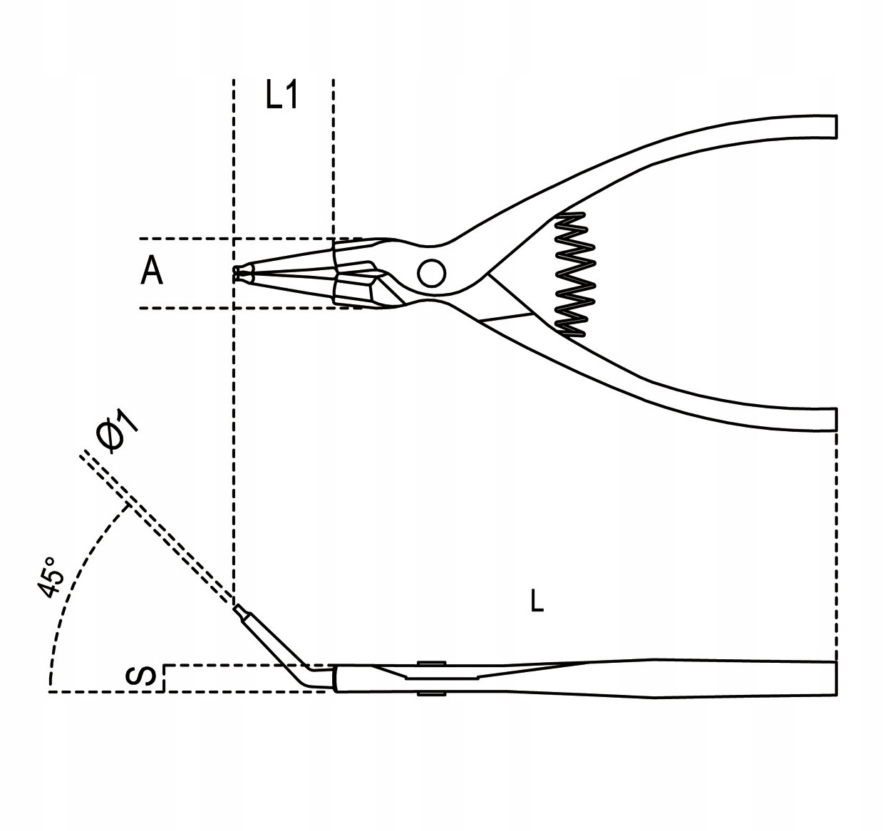 CIRCLIP PLIERS FOR EXTERNAL RINGS 140MM
