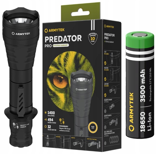 ARMYTEK фонарик хищник PRO тактический USB 1400LM