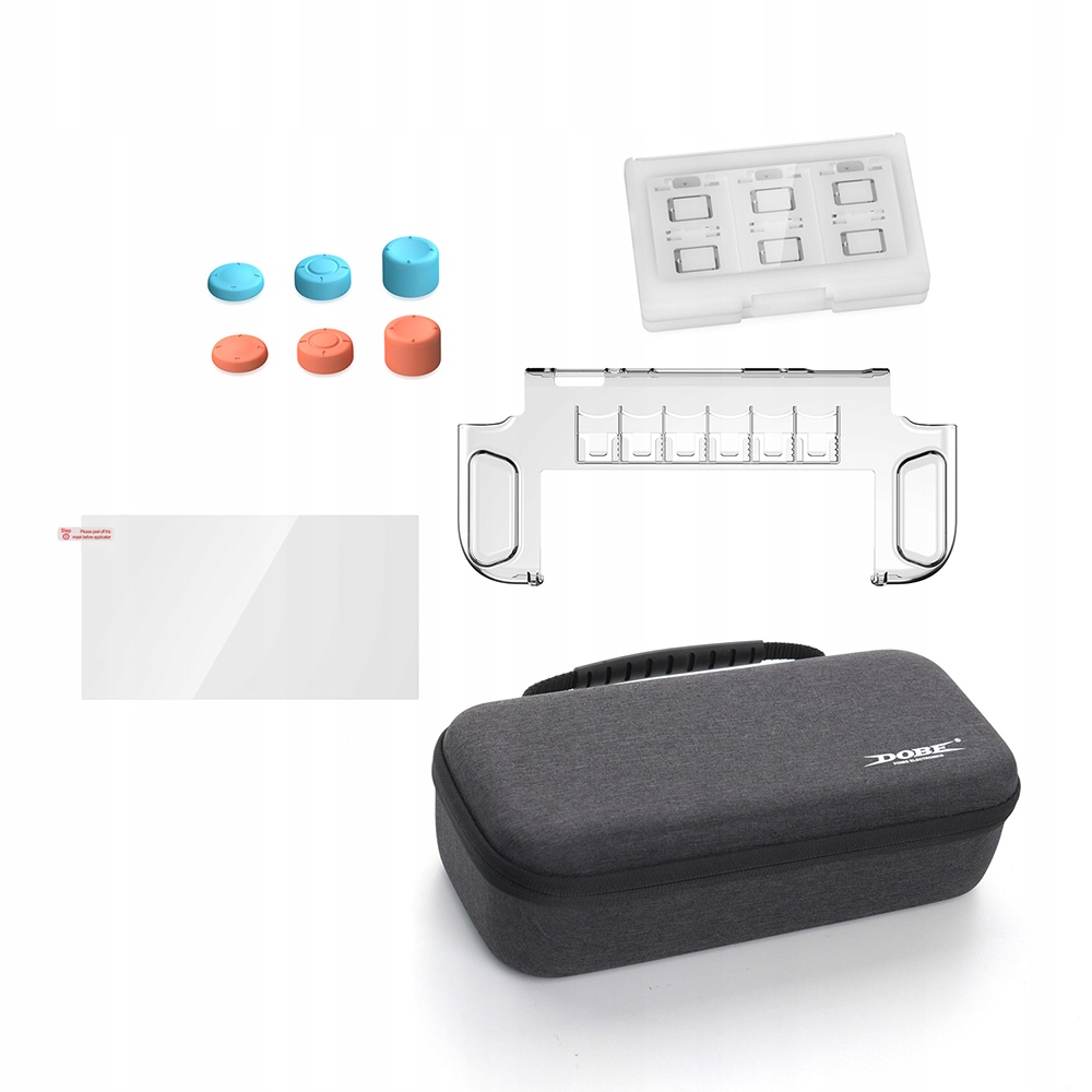 Zestaw 5w1 do Nintendo Switch 2 Etui Uchwyt Szkło Nakładki Pudełko na gry