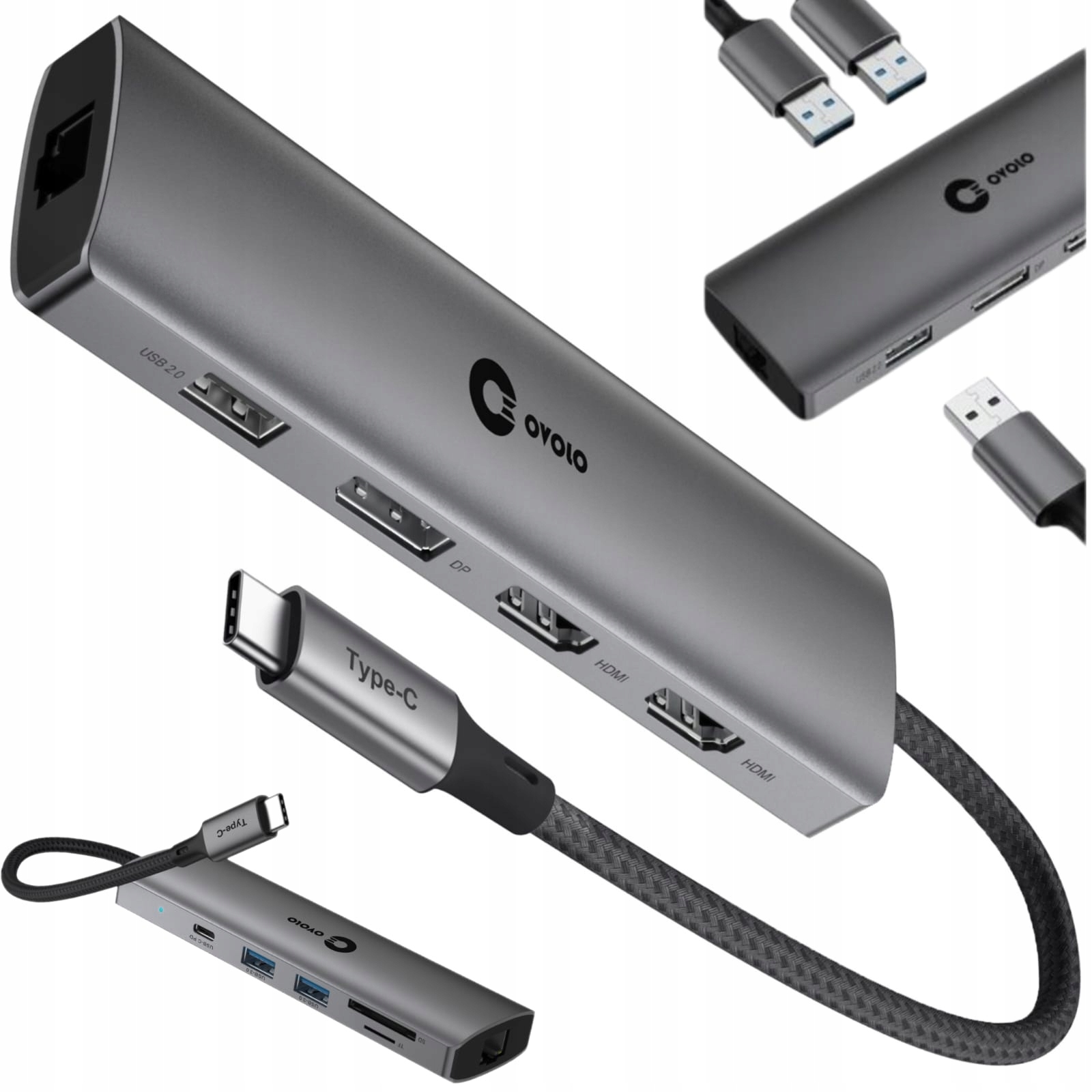 Stacja Dokująca Usb-c 2×HDMI DisplayPort do notebooka Hp ultrabooka