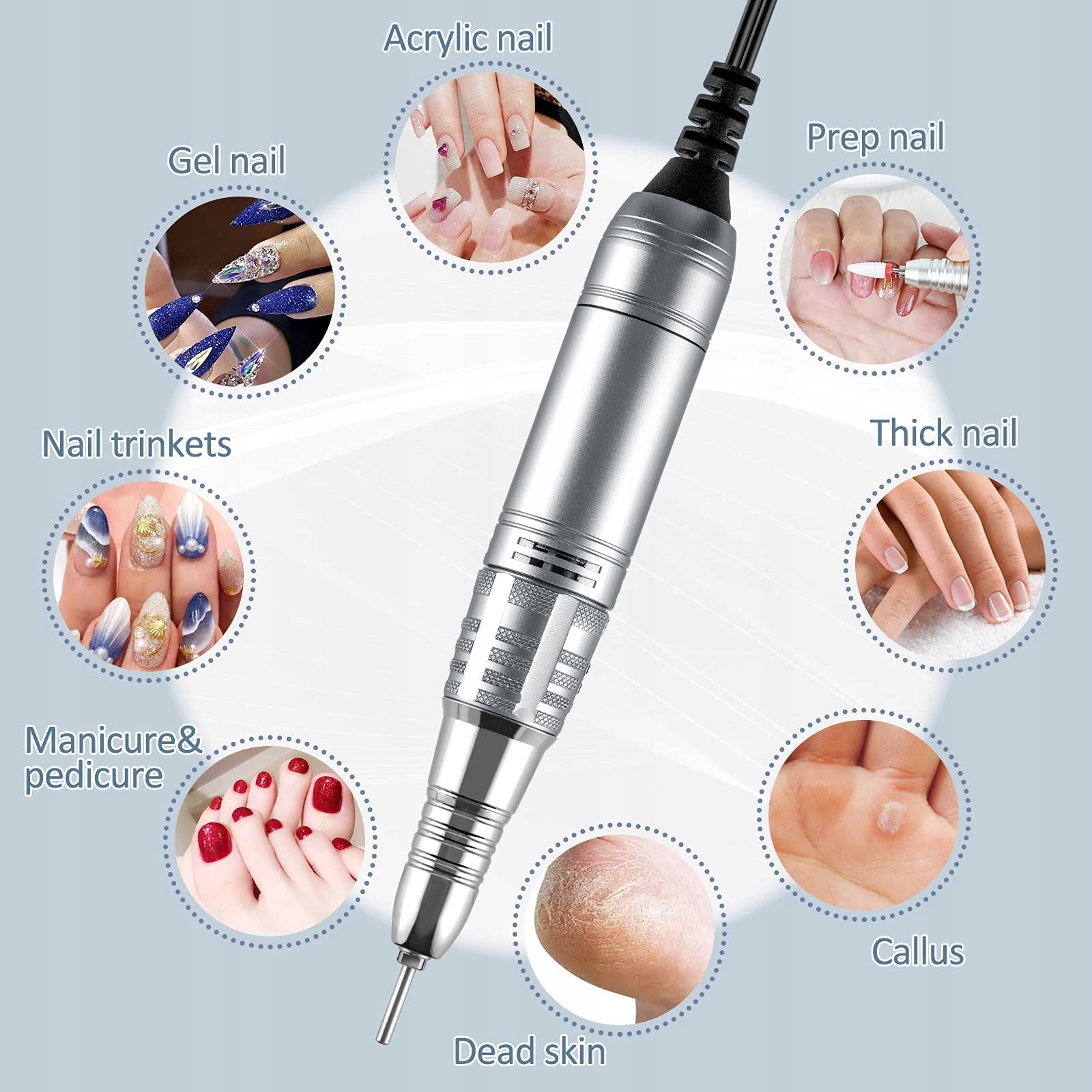 MADENIA Frezarka Do Paznokci TouchPro 35000 RPM Manicure Pedicure — miniatura 6