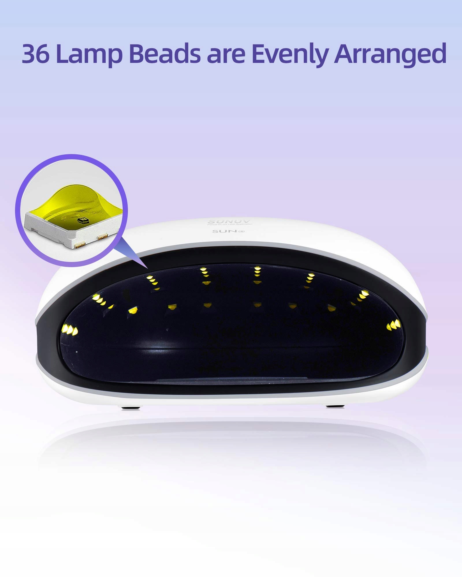 SUNUV Lampa LED UV 48W Do Paznokci Z Sensorem I Wyświetlaczem LCD — miniatura 4