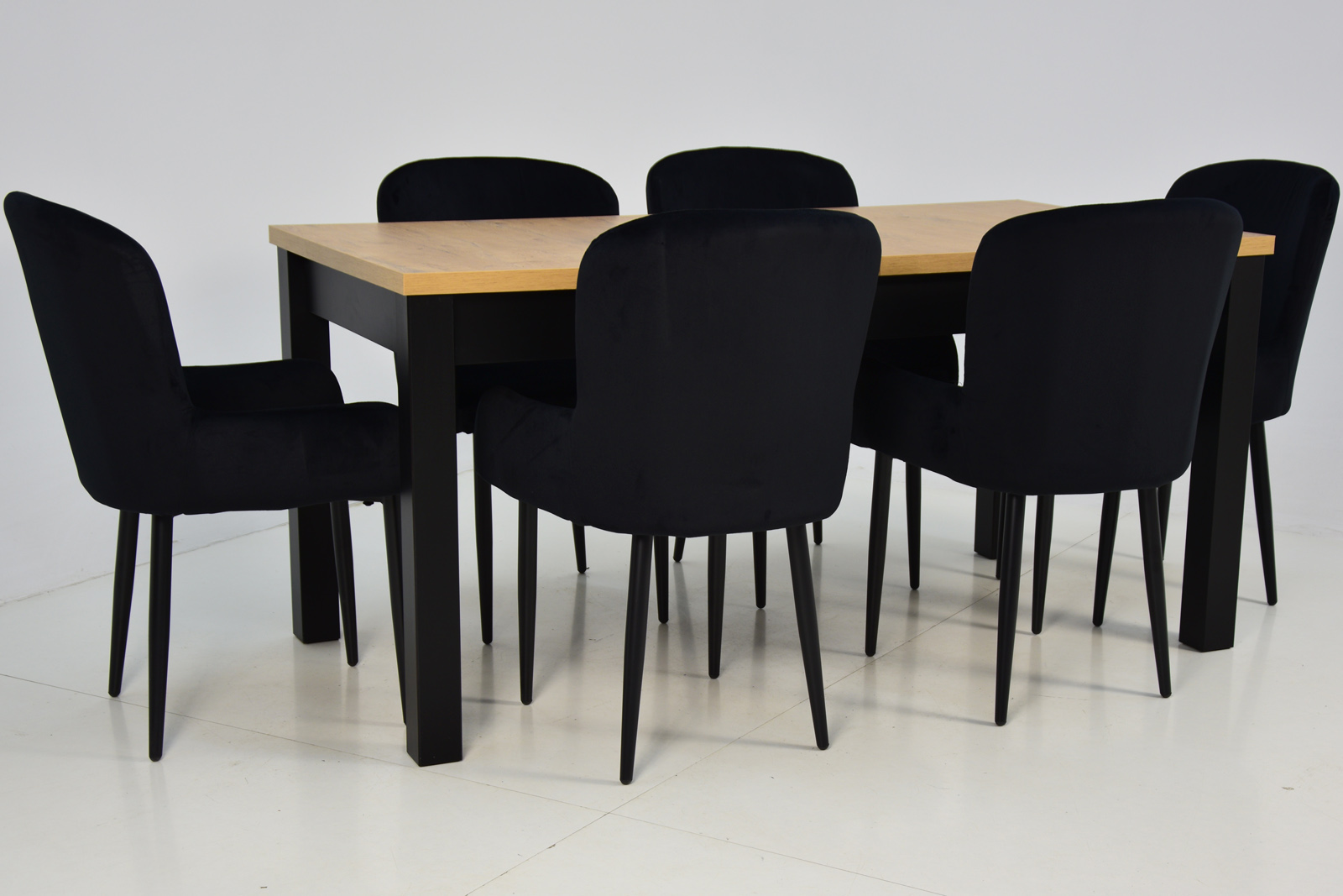 Rozkładany stół i 6 krzeseł DO KUCHNI TAPICEROWANE Długość stołu 160 cm