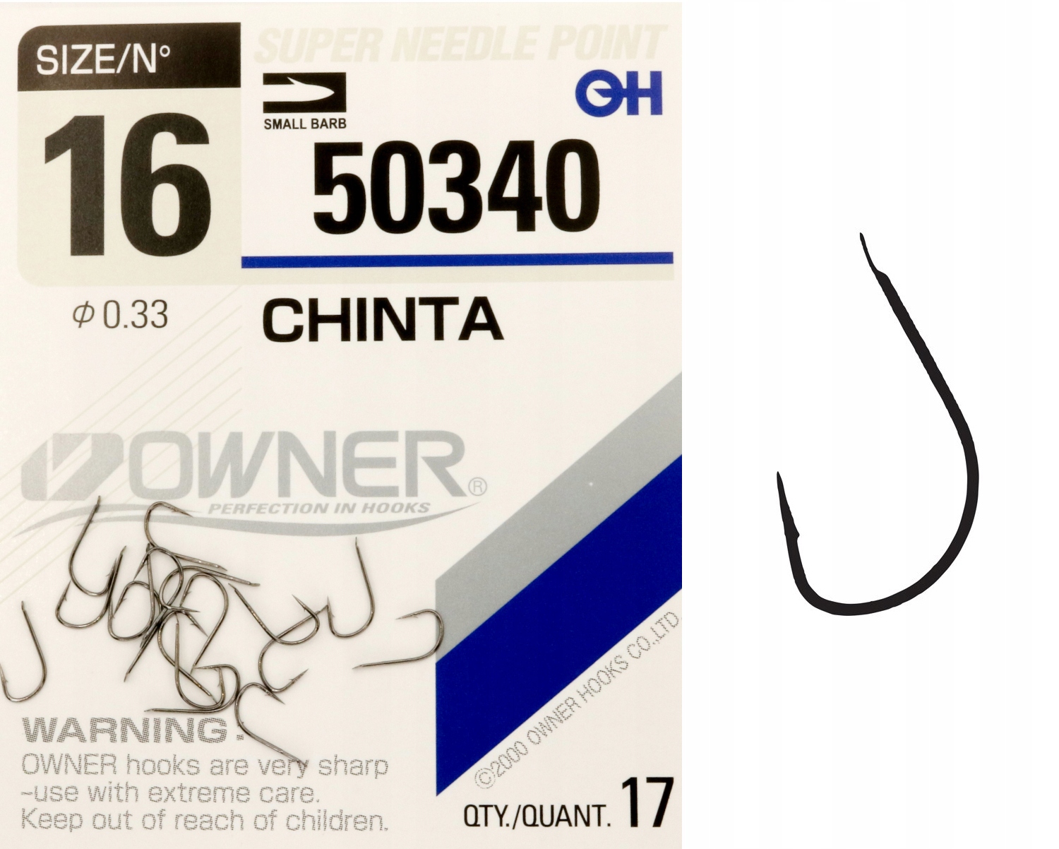 Haczyki z łopatką Owner Chinta czarny nikiel r. 16