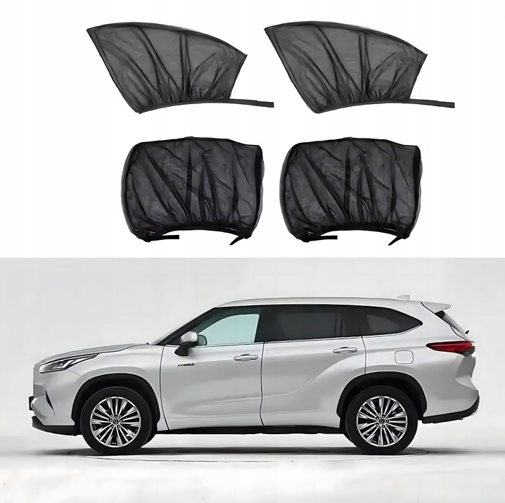 4x MOSKITIERA SAMOCHODOWA NA SZYBĘ OSŁONA PRZECIWSŁONECZNA DO AUTA ZASŁONY Szerokość produktu 58 cm