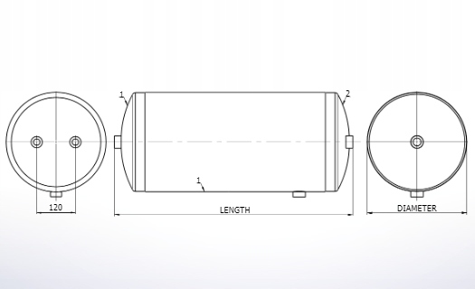 ZBIORNIK ZBIORNICZEK POWIETRZA 30L VOLVO 276x575mm Part number 20579606