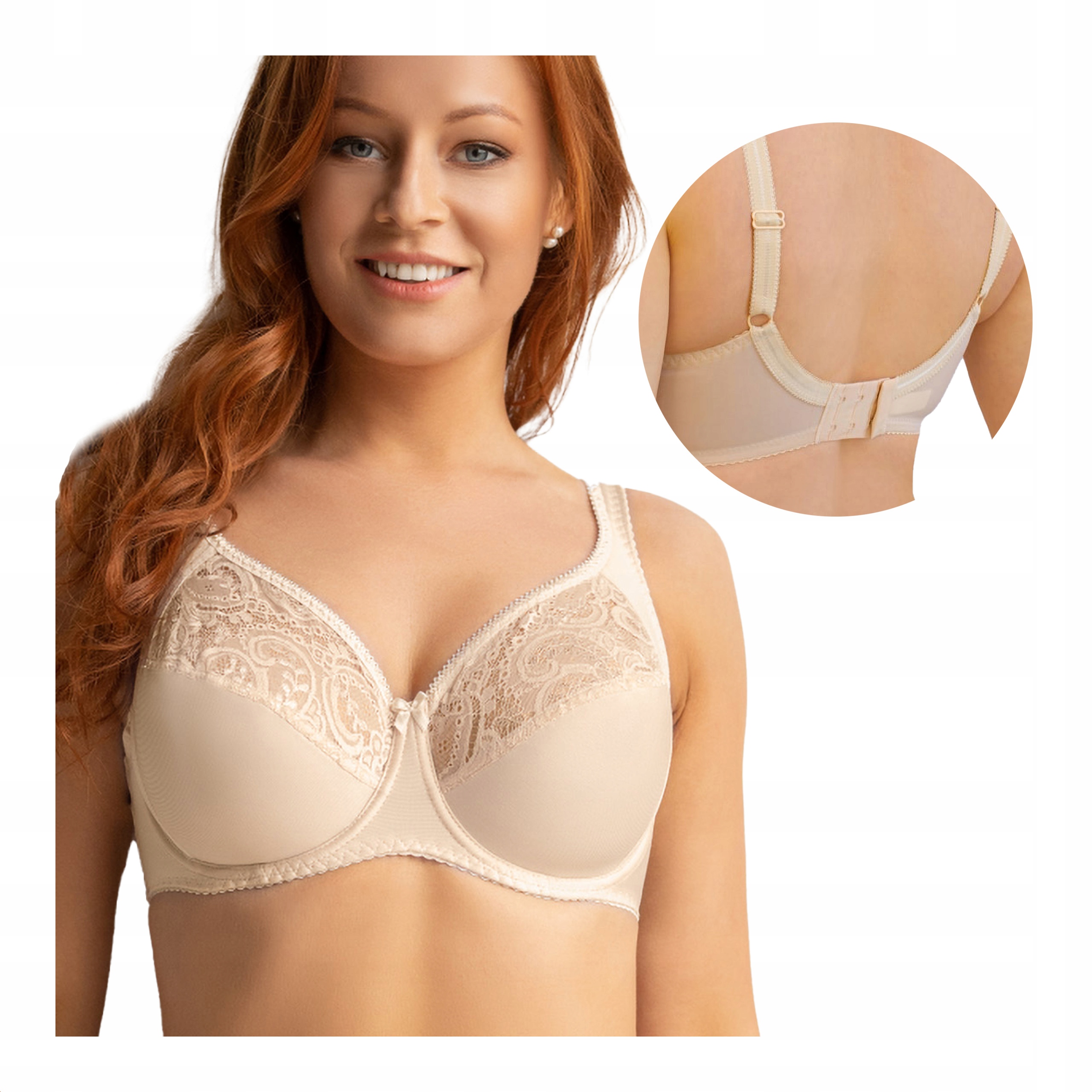 Měkká podprsenka s kosticemi, široká ramínka, velké velikosti Kleo 75F