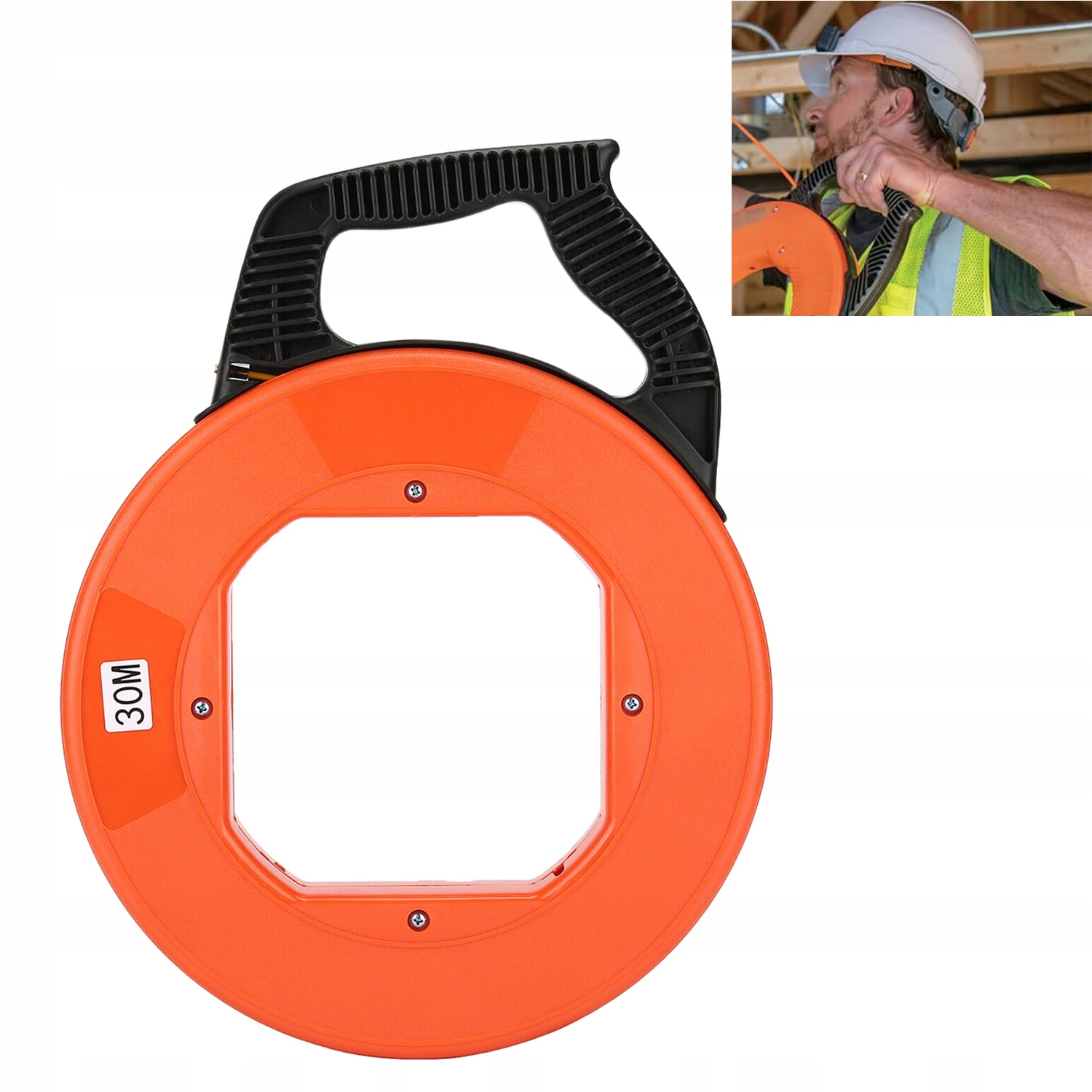 30 M Skleněné Vlákno, Kazeta, Dálkové Ovládání Pro Protahování Kabelů, Naviják