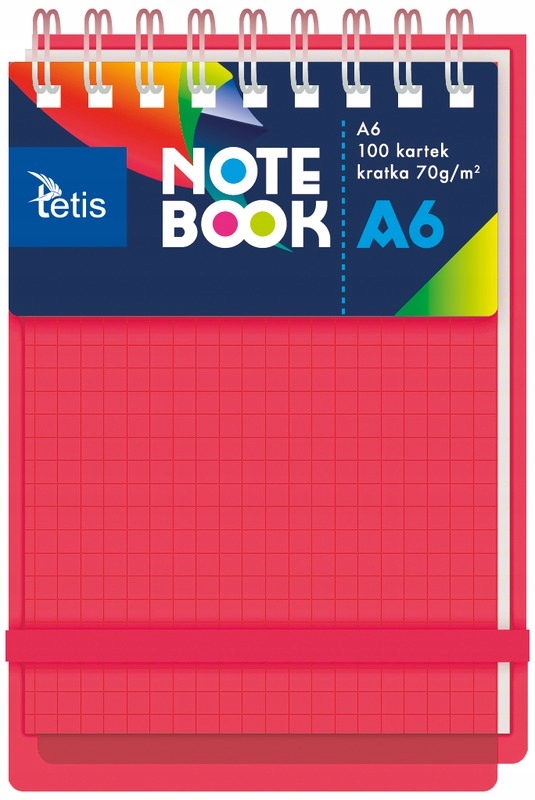 Kołonotatnik A6 100 ark. 70g PP czewony, Michalczyk i Prokop