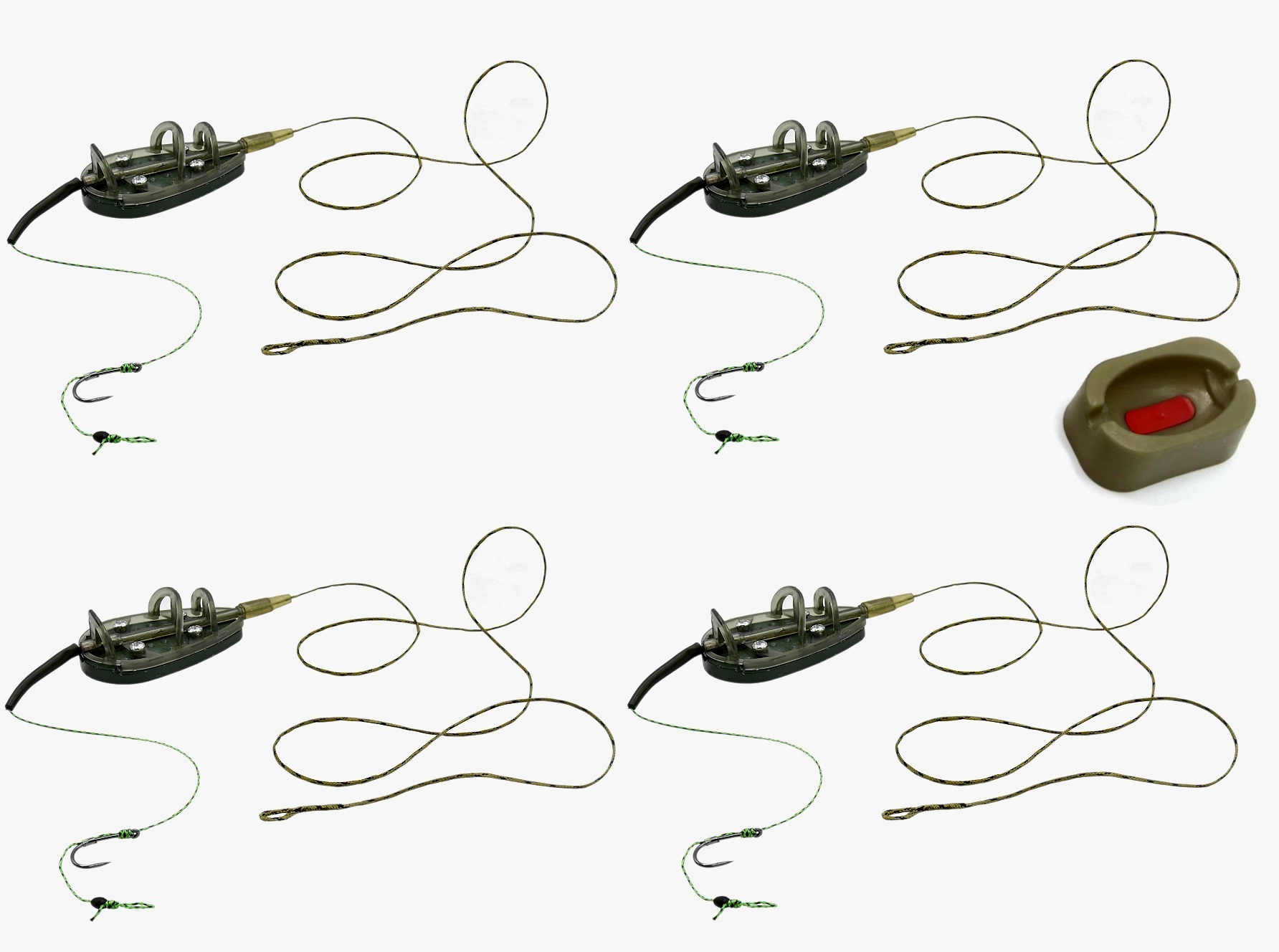 ZESTAW 4x GOTOWY UZBROJONY KOSZYCZEK KOSZYKI METHOD FEEDER 30g HAK 6+ FORMA