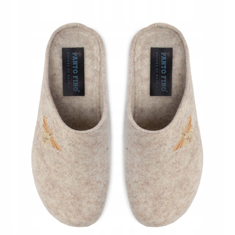 

Kapcie, klapki beżowe Panto Fino trzmiel 267039/29