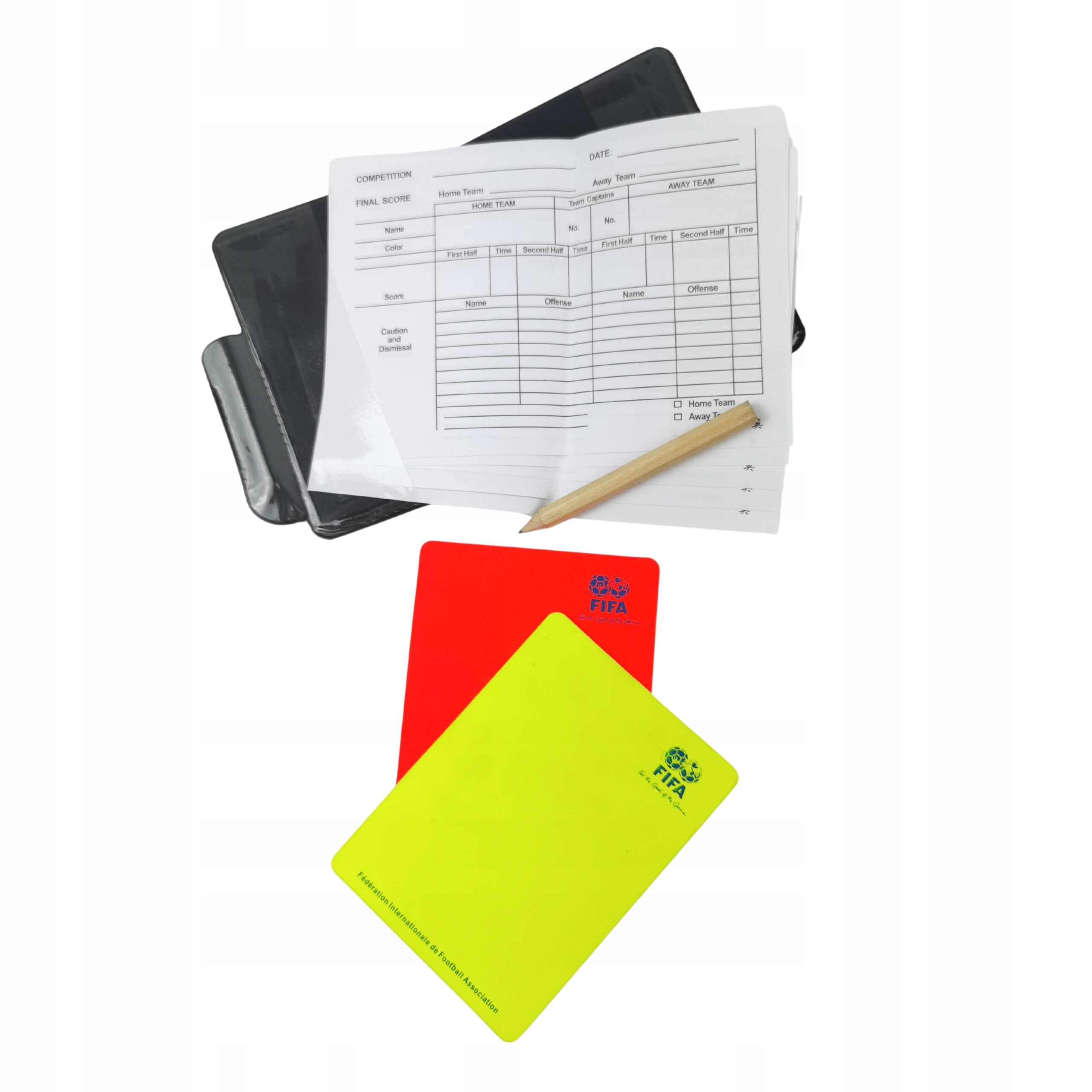 ZESTAW SĘDZIOWSKI GWIZDEK KARTKI PIŁKA NOŻNA ETUI NOTES GRATIS URODZINY Wysokość 12 cm