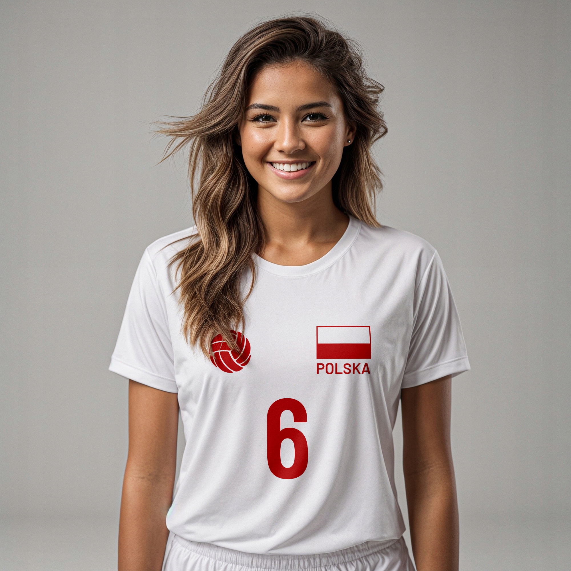 Damska Koszulka Polska Siatkówka z Nadrukiem Koszulka Siatkarska Damska Marka inny