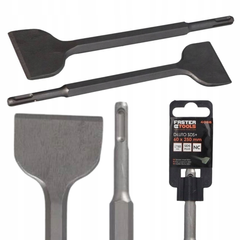 DŁUTO SDS + PŁASKIE 60 x 250 mm PLUS DO BETONU DO MŁOTA UDAROWEGO