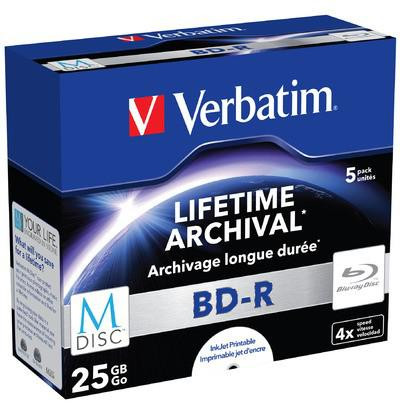 Blu-ray Disky Verbatim Bd-r Sl 25GB Printable 5KS Nahrávání Kraft