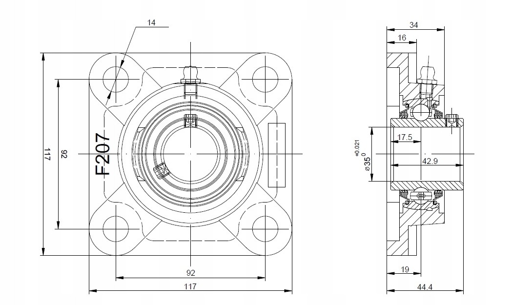 UCF 207 L3 rolnicze zespół łożyskowy 3 uszczelki Producent części CX